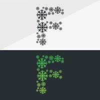 Snowflake alphabet vector design Christmas icon logo snow Snowflake simple color line icons snow vector