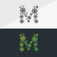 Snowflake alphabet vector design Christmas icon logo snow Snowflake simple color line icons snow vector