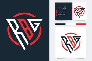 Initial Letter RBG triangle modern logo Red and White color vector