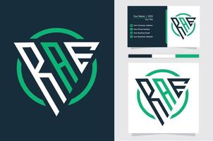 Initial Letter RAE triangle modern logo vector