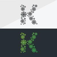 Snowflake alphabet vector design Christmas icon logo snow Snowflake simple color line icons snow vector