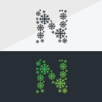 Snowflake alphabet vector design Christmas icon logo snow Snowflake simple color line icons snow vector