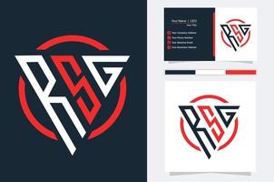 Initial Letter RSG triangle modern logo Red and White color vector