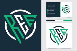 Initial Letter REE triangle modern logo vector