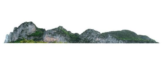 rock mountain hill with  green forest isolate on white background photo