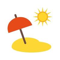 Umbrella on Beach Line Icon vector