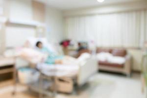 Abstract hospital room interior with bed blur background photo