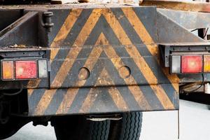 Heavy truck back view close up photo