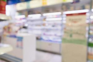 pharmacy drugstore shop interior blur background photo