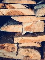 Stack of wood plank photo