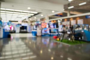 eletronic department store with bokeh blurred background photo