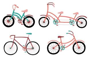 conjunto de linda bicicleta. ilustración vectorial vector