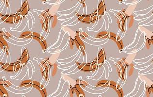 hand drawn banana pattern vector