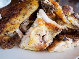 Grilled chicken close up photo