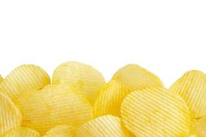 potato chips isolated on white background with clipping path photo