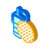 microphone with mesh isometric icon vector illustration