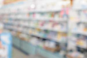 pharmacy drugstore shop interior blur background photo