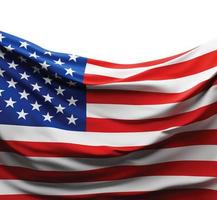 USA or American flag isolated on white background 3D render photo