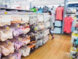 bras on stand in store blur background photo