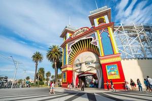Melbourne, AUSTRALIA - OCTOBER 03 2015 - Luna park the iconic amusement park of Melbourne, Australia.