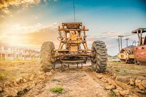 heavy machinery at construction site photo