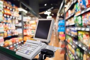 supermarket checkout payment terminal photo