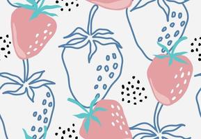 Hand drawn strawberry seamless pattern. vector