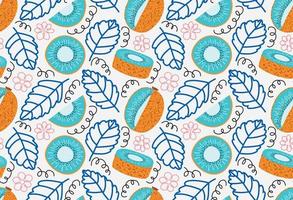 seamless pattern with fresh kiwi fruit. vector illustration