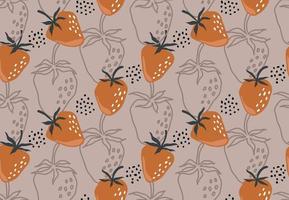 Hand drawn strawberry seamless pattern. vector