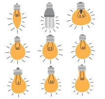 Bulb idea icon set on white background vector