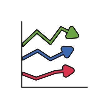 Graph vector for website symbol icon presentation