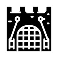 grid goal of ancient castle glyph icon vector illustration