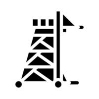 torre de asedio glifo icono vector ilustración negro