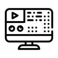 settings video conference call line icon vector illustration