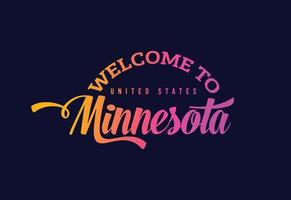 bienvenido a la ilustración de diseño de fuente creativa de texto de palabra de minnesota. cartel de bienvenida vector