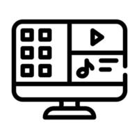 media files operating system line icon vector illustration