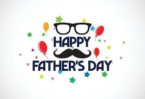 Happy Father's Day poster or banner template, Happy fathers day letters emblem vector illustration design