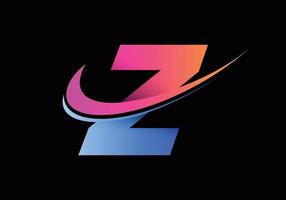 Initial letter Z with a swoosh logo template. Modern vector logotype for business and company identity.