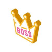 crown boss isometric icon vector illustration
