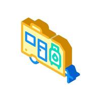 trailer with gas cylinder isometric icon vector illustration