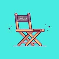 Chair Director Movie Cartoon Vector Icon Illustration. Movie Equipment Icon Concept Isolated Premium Vector. Flat Cartoon Style