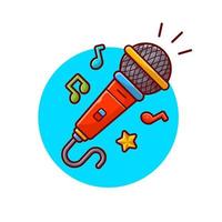 Microphone with Note and Tune of Music Cartoon Vector Icon  Illustration. Technology Art Icon Concept Isolated Premium  Vector. Flat Cartoon Style