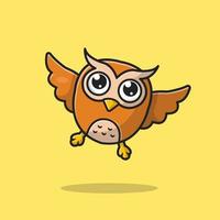 Cute Owl Flying Cartoon Vector Icon Illustration. Animal  Nature Icon Concept Isolated Premium Vector. Flat Cartoon  Style