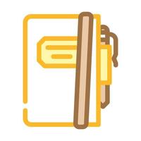 notebook and pencil color icon vector illustration