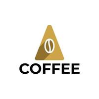 letter A with coffee bean logo design vector