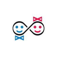 boy and girl infinity logo design vector