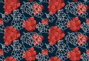 seamless pattern with grapes and leaves. vector