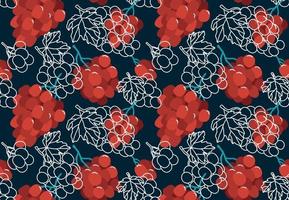 seamless pattern with grapes and leaves. vector