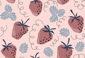 Hand drawn strawberry seamless pattern. vector