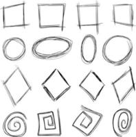 Sketch doodle frames vector